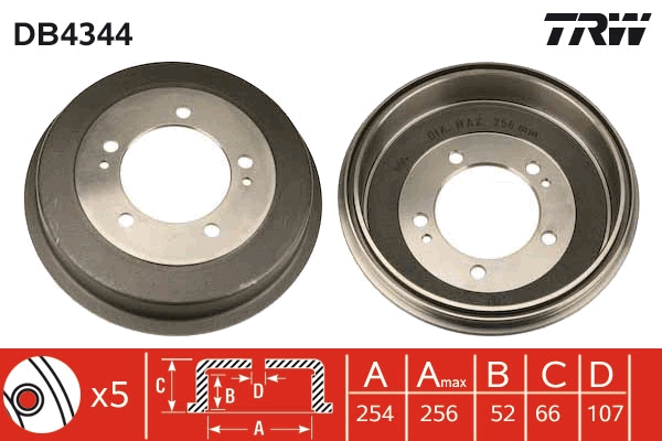 Tamburo freno TRW DB4344