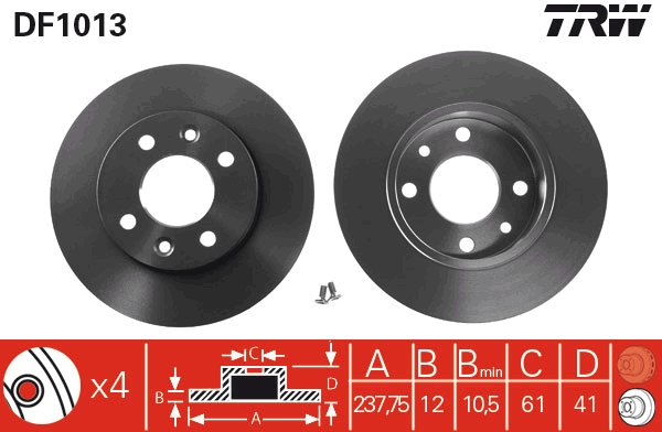 Disco freno TRW DF1013