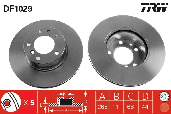 Disco freno TRW DF1029