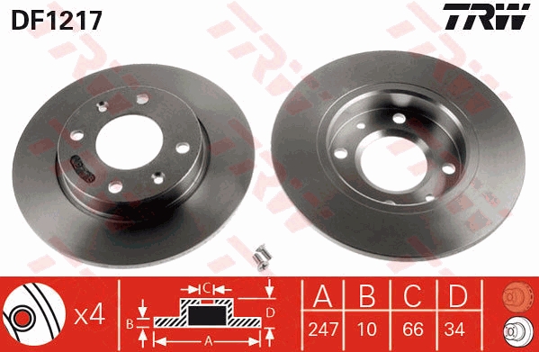Disco freno TRW DF1217