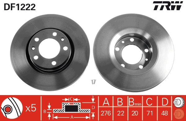 Disco freno TRW DF1222