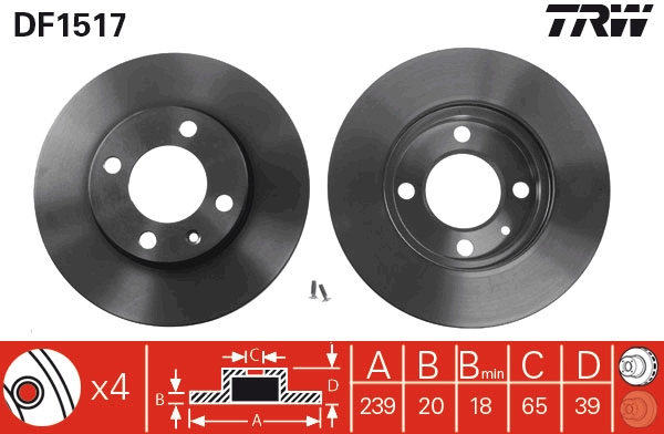 Disco freno TRW DF1517