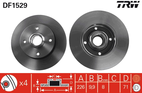 Disco freno TRW DF1529