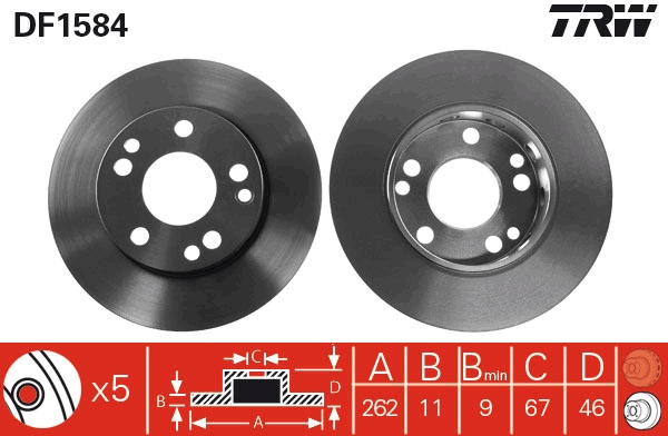 Disco freno TRW DF1584