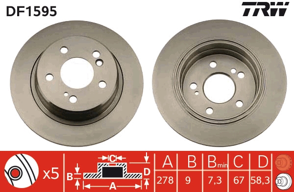 Disco freno TRW DF1595