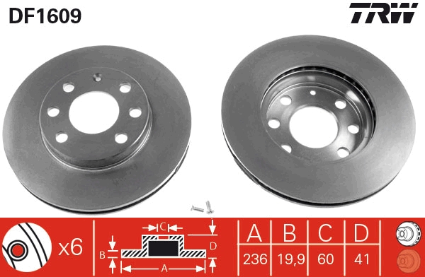 Disco freno TRW DF1609
