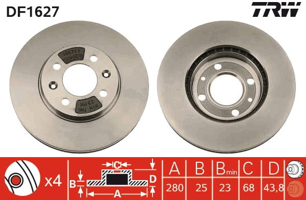 Disco freno TRW DF1627