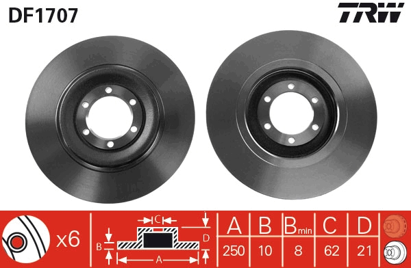 Disco freno TRW DF1707