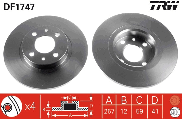 Disco freno TRW DF1747