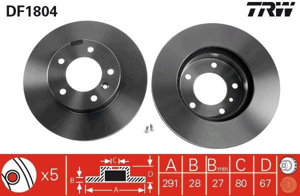 Disco freno TRW DF1804