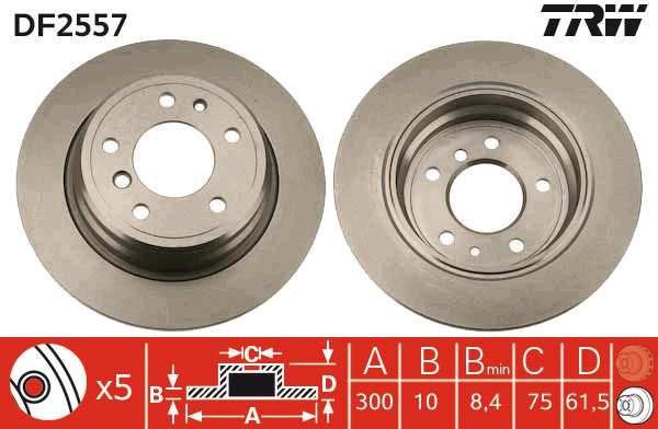 Disco freno TRW DF2557