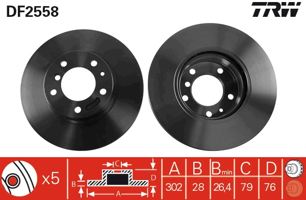 Disco freno TRW DF2558