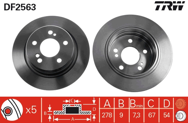 Disco freno TRW DF2563