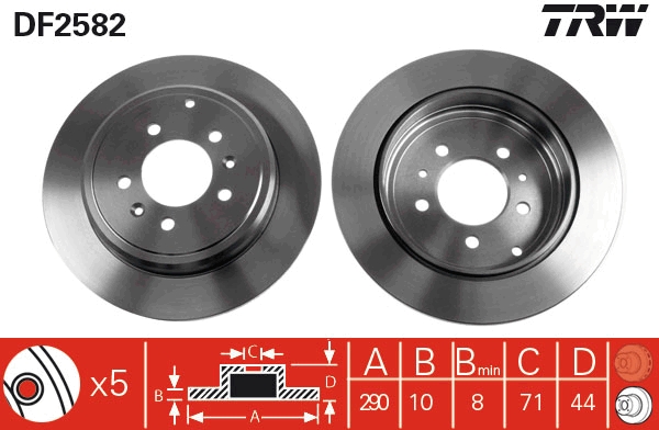 Disco freno TRW DF2582