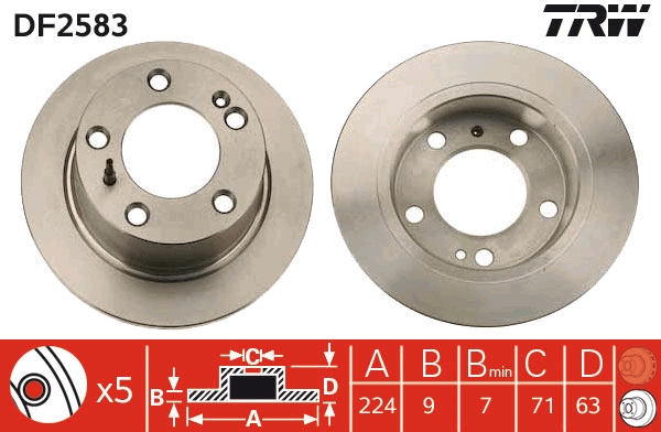 Disco freno TRW DF2583