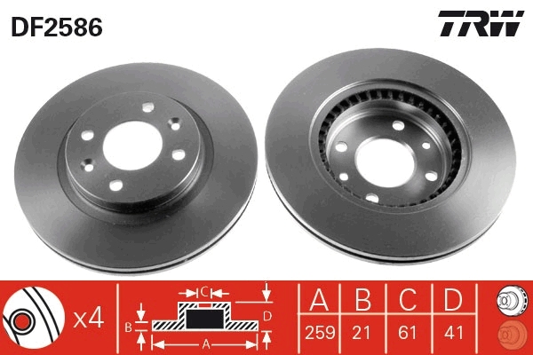 Disco freno TRW DF2586