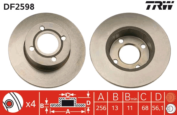 Disco freno TRW DF2598