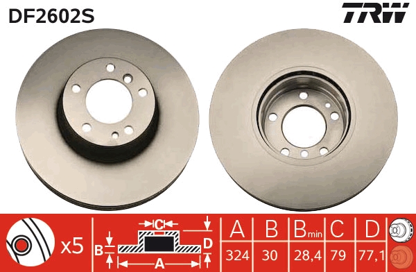 Disco freno TRW DF2602S