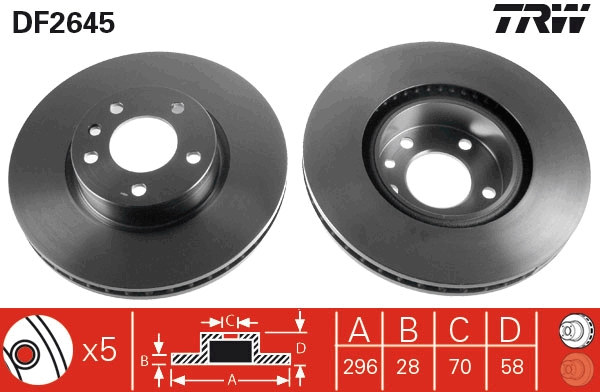 Disco freno TRW DF2645