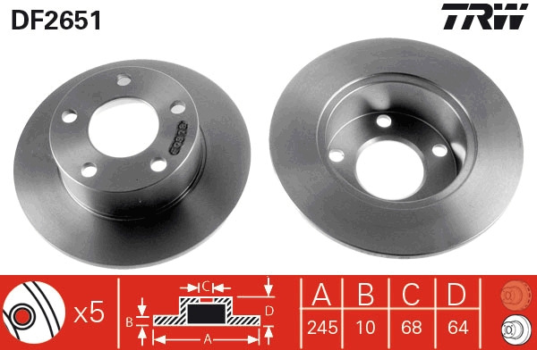 Disco freno TRW DF2651