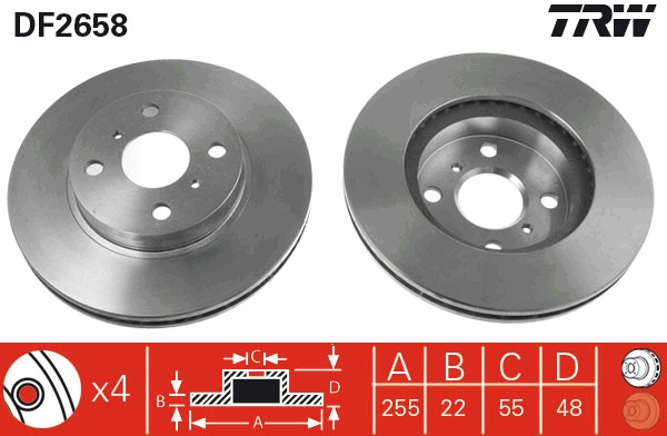Disco freno TRW DF2658