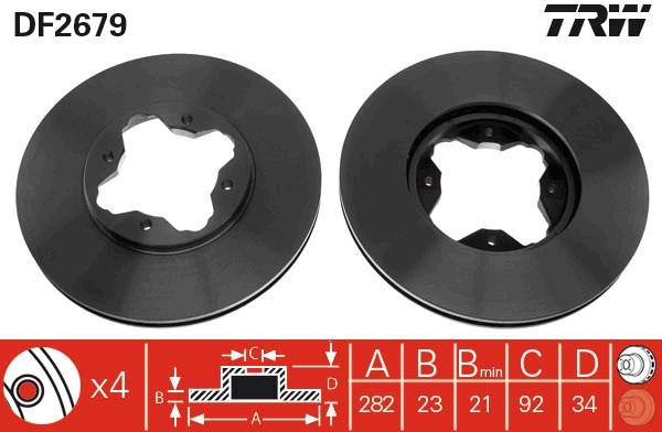 Disco freno TRW DF2679