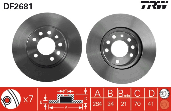 Disco freno TRW DF2681