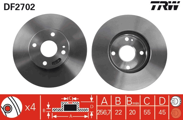 Disco freno TRW DF2702