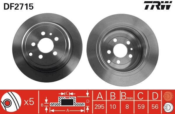 Disco freno TRW DF2715