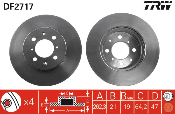 Disco freno TRW DF2717