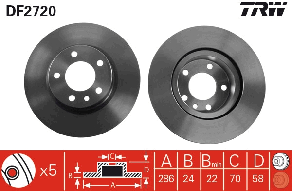 Disco freno TRW DF2720