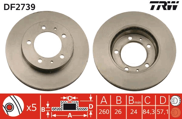 Disco freno TRW DF2739