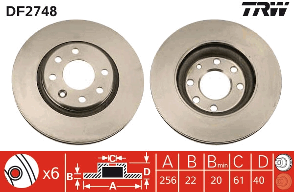 Disco freno TRW DF2748