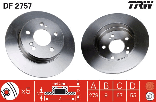 Disco freno TRW DF2757