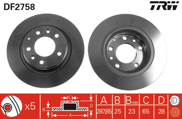 Disco freno TRW DF2758