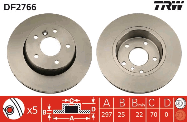 Disco freno TRW DF2766