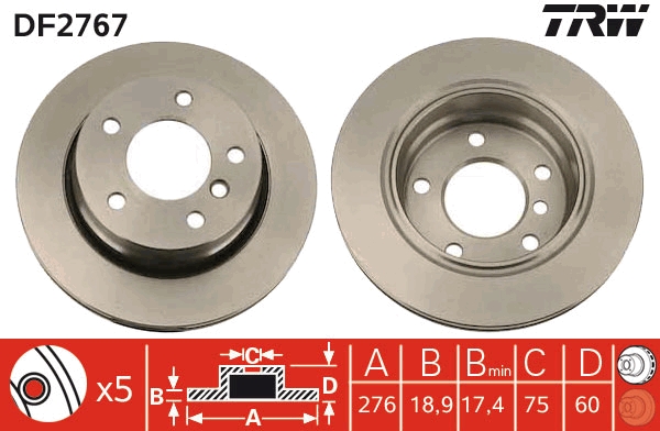 Disco freno TRW DF2767