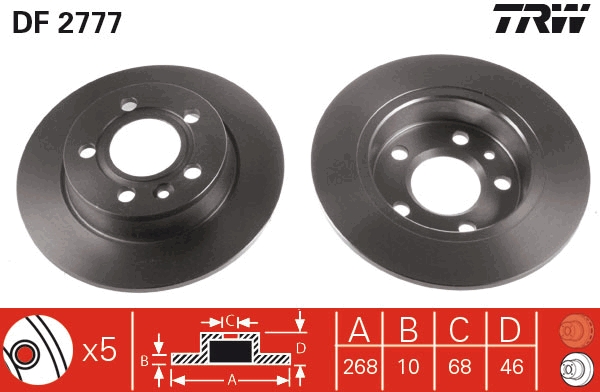 Disco freno TRW DF2777