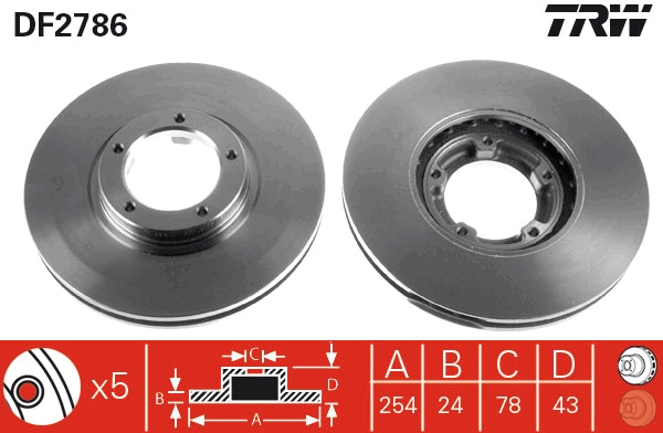 Disco freno TRW DF2786