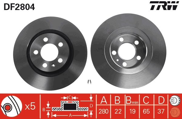 Disco freno TRW DF2804