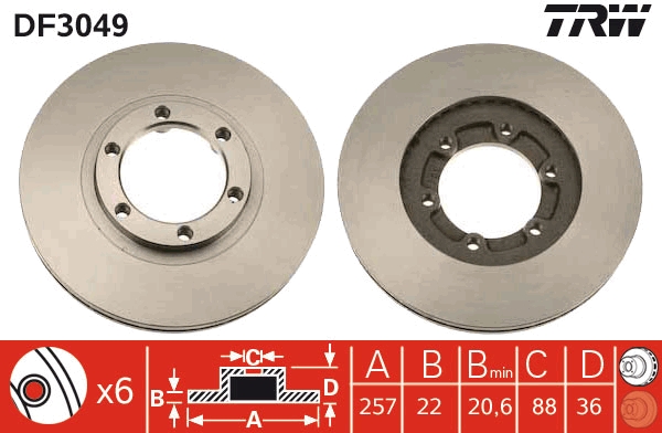 Disco freno TRW DF3049