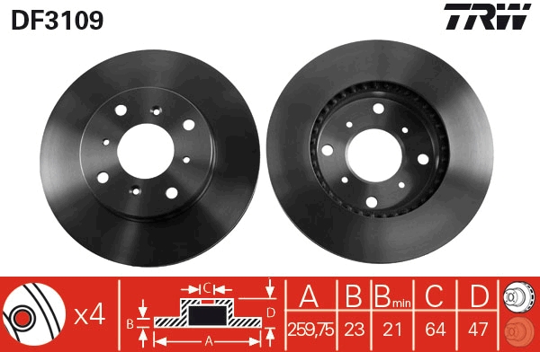 Disco freno TRW DF3109