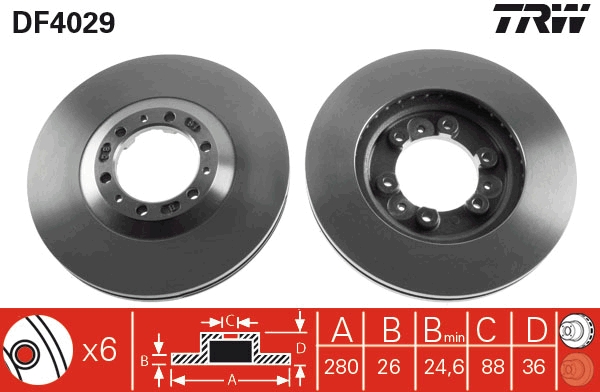Disco freno TRW DF4029