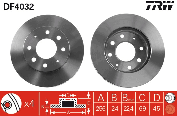 Disco freno TRW DF4032
