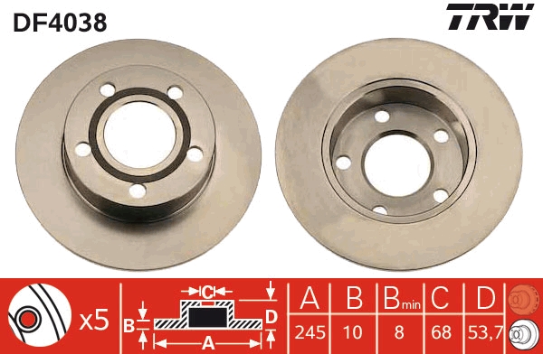 Disco freno TRW DF4038