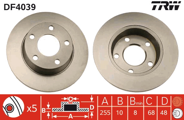 Disco freno TRW DF4039