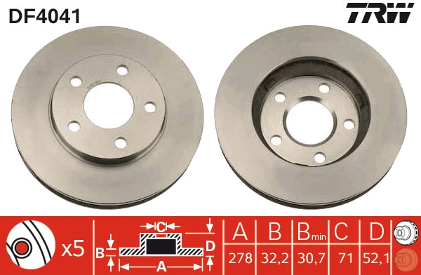 Disco freno TRW DF4041