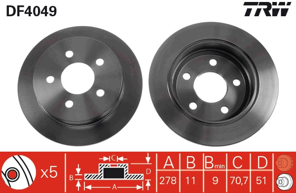 Disco freno TRW DF4049
