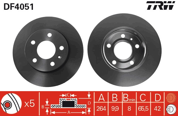Disco freno TRW DF4051