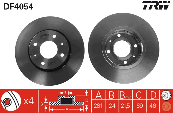 Disco freno TRW DF4054